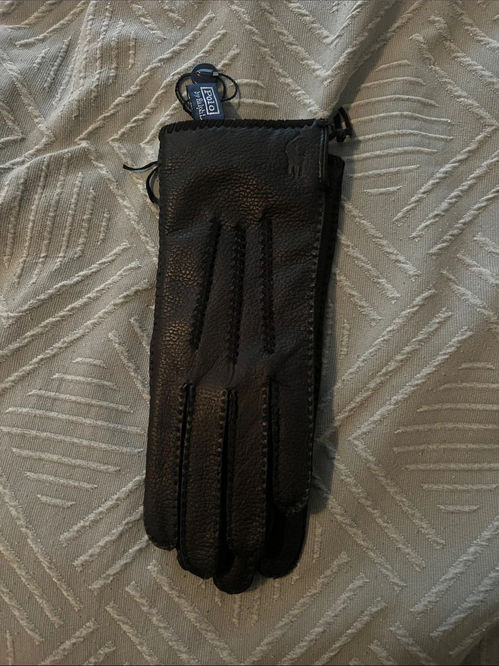 Polo by Ralph Lauren Black Leather Womens Gloves